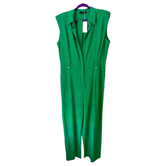 Mango Green Sleeveless Jumpsuit (NWT) - Picture 1 of 3